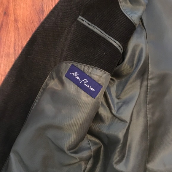 Alan Flusser Corduroy Men's Blazer Size 44R Sports Coat‎ Jacket Dark Green/Brown - Picture 5 of 12